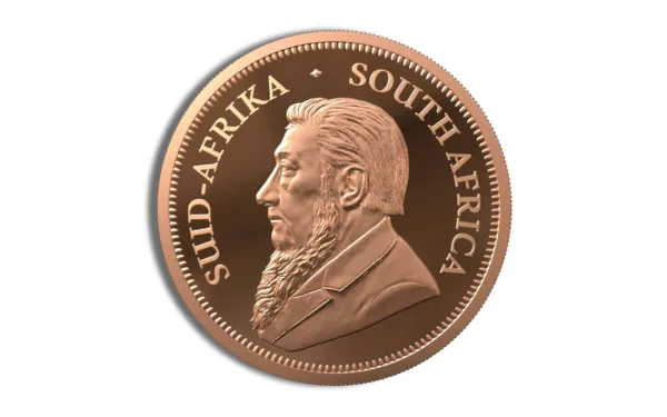 Bronze coin featuring a profile of a historical figure with the text "SUID-AFRIKA" and "SOUTH AFRICA" engraved around the edge, symbolizing South African heritage and currency.
