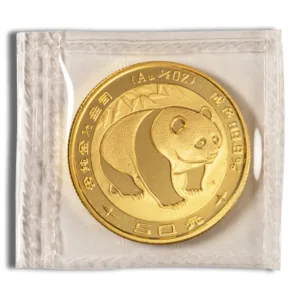 Gold Panda coin in protective packaging, featuring a detailed panda design, popular among collectors and investors in precious metals.