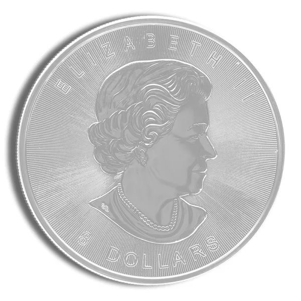 Silver coin featuring a profile portrait, showcasing intricate detailing and a polished finish, ideal for collectors and investors in precious metals.
