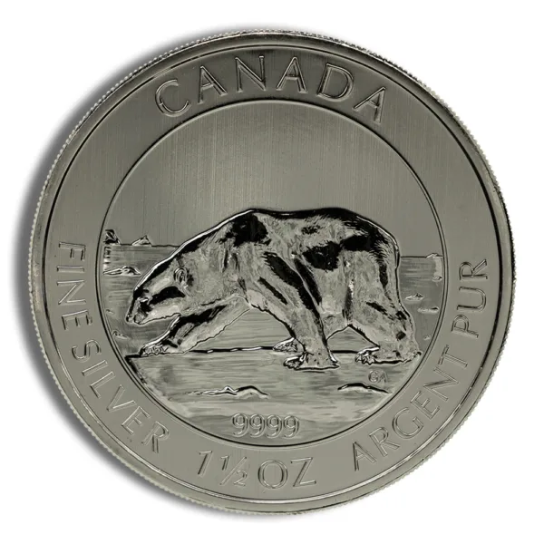 Canadian coin featuring a bear design, symbolizing wildlife and nature in Canada, with inscriptions indicating its origin and year of minting.