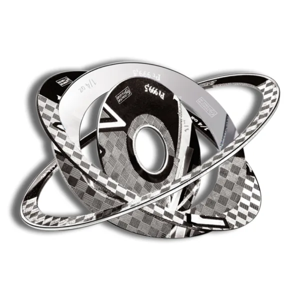 Sleek, modern logo design featuring a circular emblem with a checkered pattern and a dynamic, orbital ring, ideal for automotive or racing-themed branding.