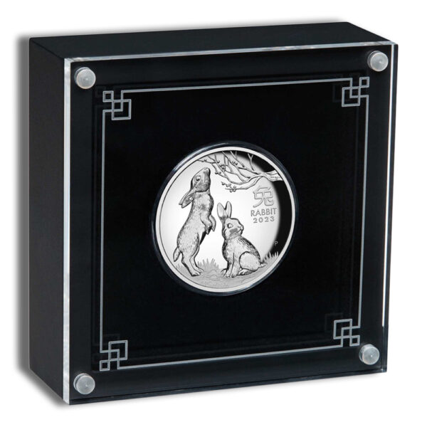 2023 1 oz Silver Australia Year of the Rabbit Proof High Relief - Series III - Image 3