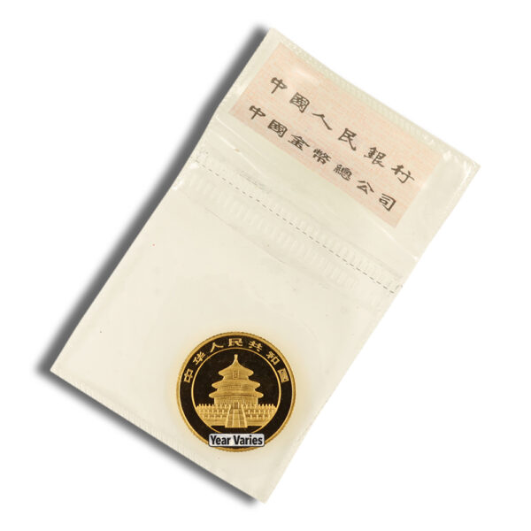 1/10 oz Chinese Gold Panda - BU - Sealed (Year Varies) - Image 2