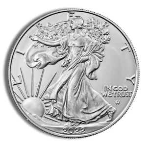 Silver American Eagle coin featuring the iconic Walking Liberty design, minted in 2017, showcasing intricate details and a radiant finish.