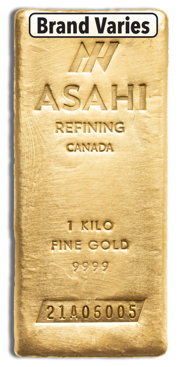 1 kilo Gold Bar - Brand Varies .9999 (COMEX Eligible)