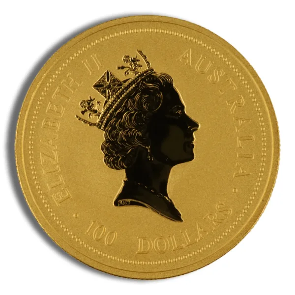 Gold coin featuring a profile of a queen wearing a crown, symbolizing royalty and currency.