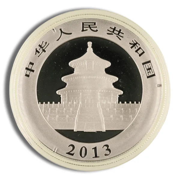 Silver commemorative coin featuring the Temple of Heaven in Beijing, China, minted in 2013, with inscriptions in Chinese characters.