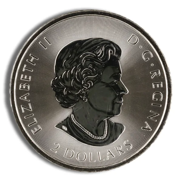 Canadian one dollar coin featuring the profile of Queen Elizabeth II, with the inscription "Elizabeth II D.G. Regina."