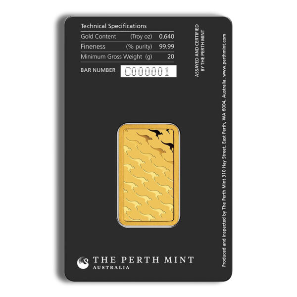 20 gram Gold Bar - Perth Mint (Carded) - Image 2