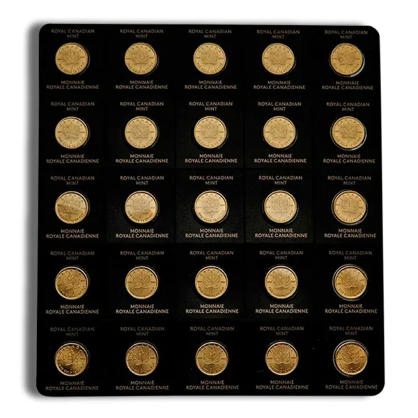 Collection of commemorative coins displayed on a black background, featuring 30 individual coins each labeled with their respective names.