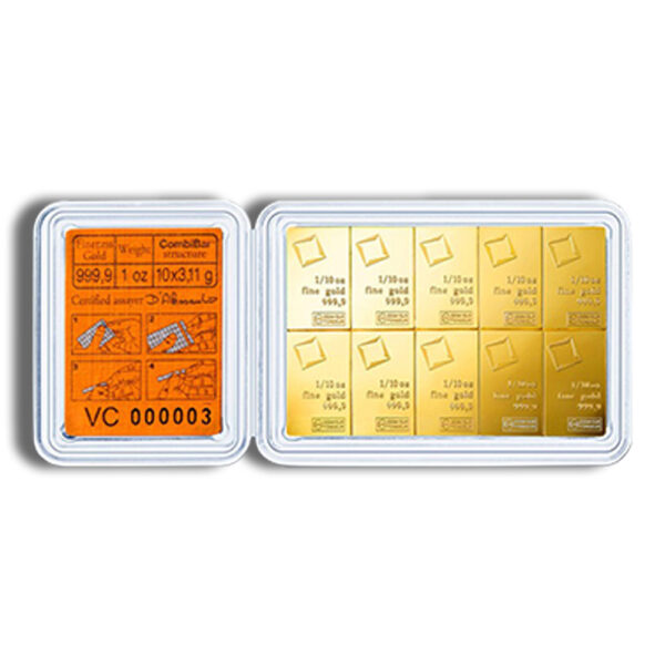 10 x 1/10 oz .9999 Valcambi CombiBar™ Gold (In Assay) - Image 2