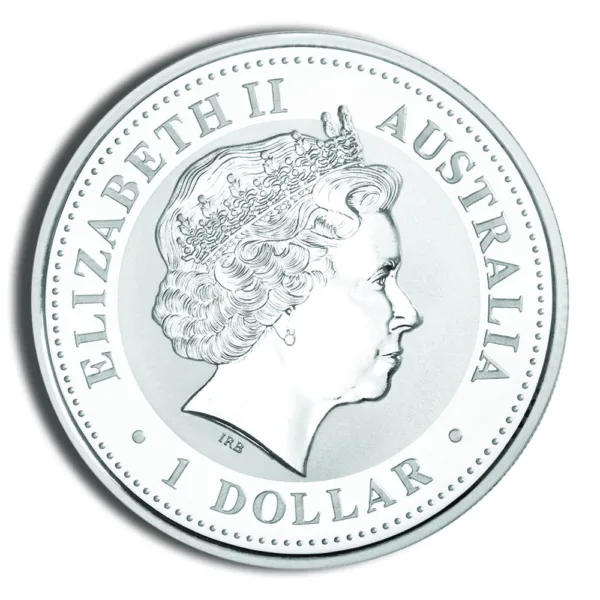 One Australian dollar coin featuring a profile of Queen Elizabeth II, inscribed with "ELIZABETH II AUSTRALIA" and denomination "1 DOLLAR."