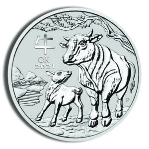 2021 1 oz Australia Silver Lunar Ox BU - Series III