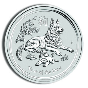 2018 1 oz Australia Silver Lunar Dog BU - Series II