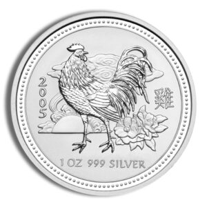 2005 1 oz Australia Silver Lunar Rooster BU - Series I