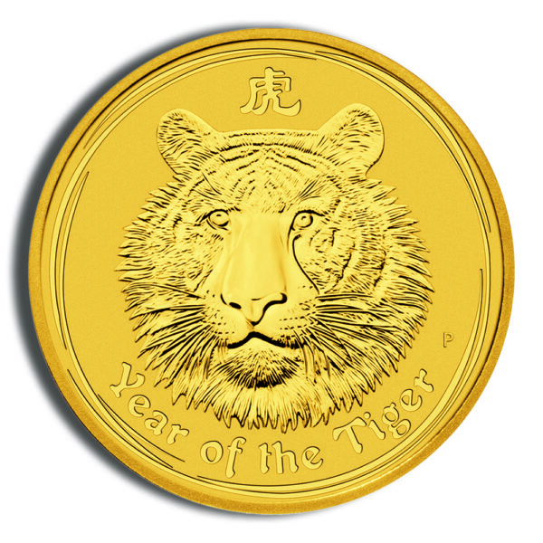 2010 1/10 oz Australia Gold Lunar Tiger BU - Series II