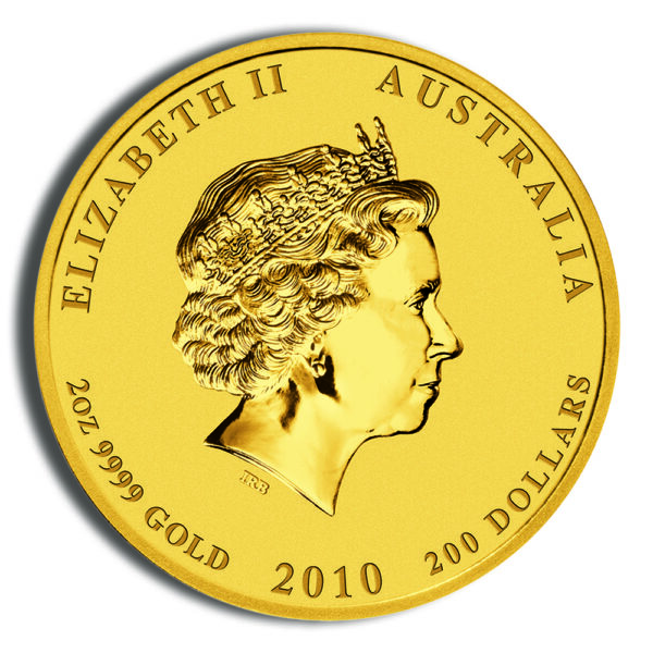 2010 2 oz Australia Gold Lunar Tiger BU - Series II - Image 2