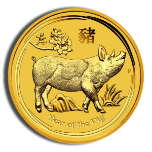 2019 2 oz Australia Gold Lunar Pig BU - Series II