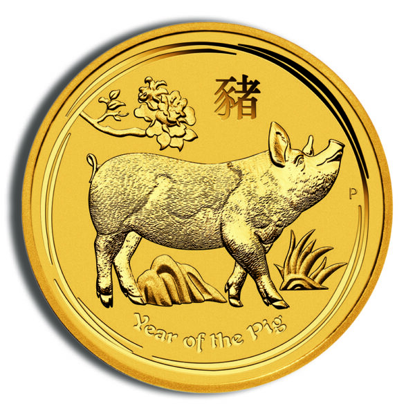 2019 2 oz Australia Gold Lunar Pig BU - Series II