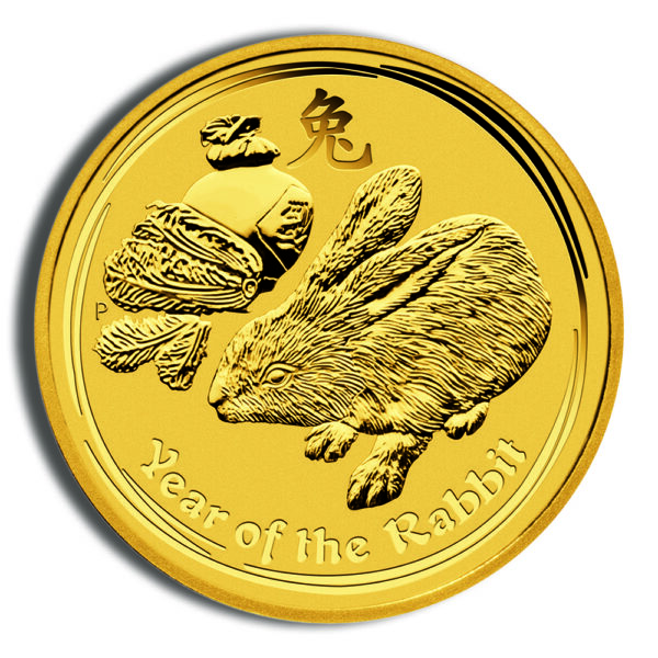 2011 1/10 oz Australia Gold Lunar Rabbit BU - Series II