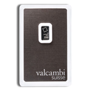 1 gram Platinum Bar - Valcambi (Carded)