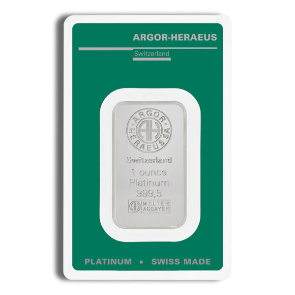 1 oz Platinum Bar - Argor-Heraeus (Carded)