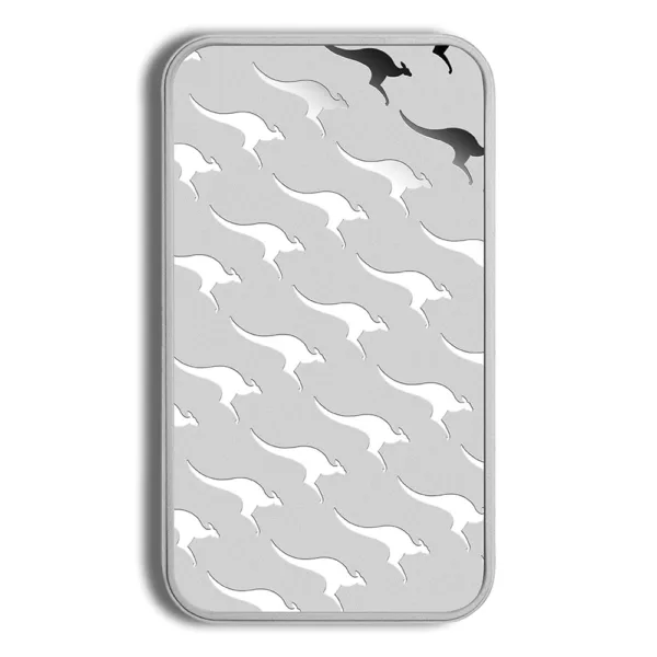 Patterned phone case featuring a repeated design of kangaroos in black and white against a gray background. Ideal for animal lovers and those seeking stylish phone accessories.