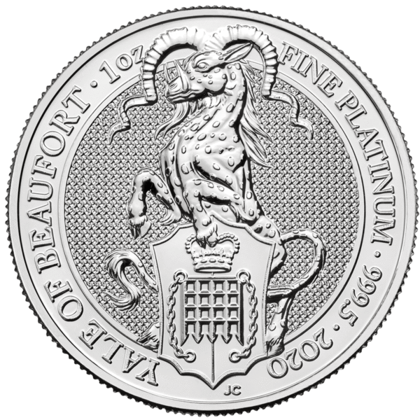 2020 1 oz Great Britain Queen's Beast Platinum Coin - Yale of Beaufort