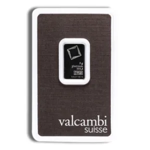 Valcambi Suisse gold bar in a secure assay package, featuring a sleek design with a black and white color scheme, ideal for investment and collection.