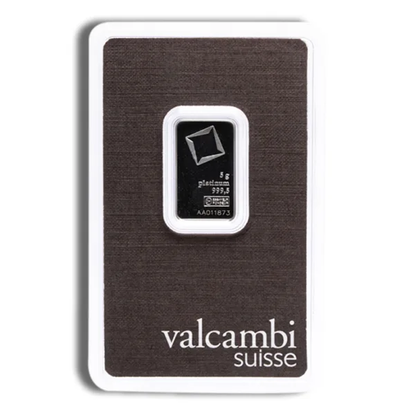 Valcambi Suisse gold bar in a secure assay package, featuring a sleek design with a black and white color scheme, ideal for investment and collection.