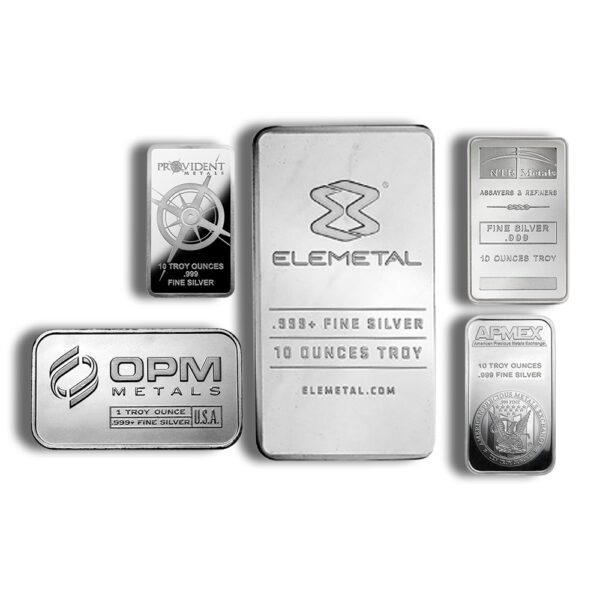 10 oz Silver Bar - Elemetal/APMEX/Provident