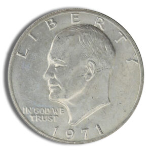 1971 United States half dollar coin featuring the profile of President John F. Kennedy, with the inscriptions "LIBERTY" and "IN GOD WE TRUST."