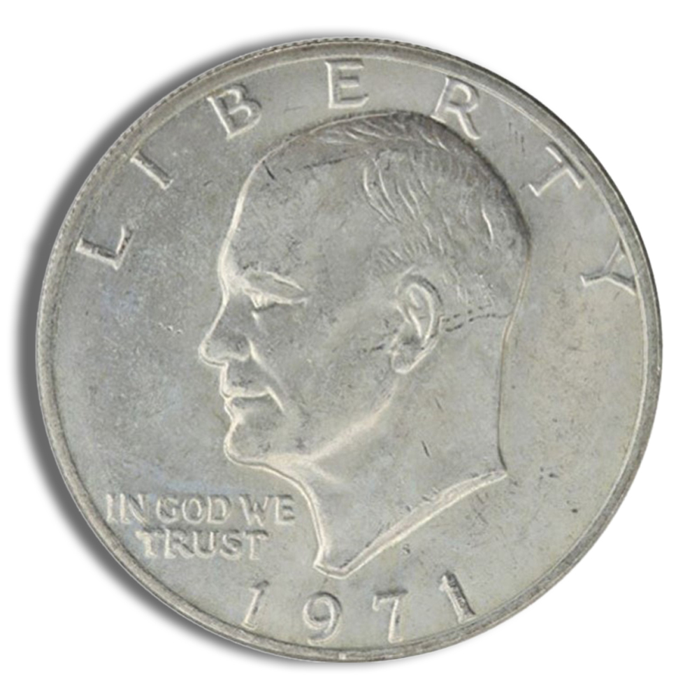 1971 United States half dollar coin featuring the profile of President John F. Kennedy, with the inscriptions "LIBERTY" and "IN GOD WE TRUST."