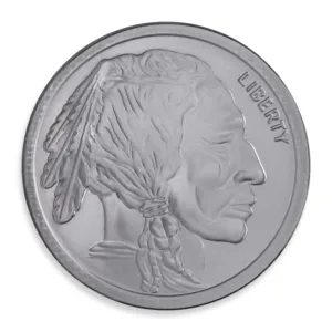 Silver coin featuring an Indian head design with the word "Liberty" inscribed, representing American numismatic history.