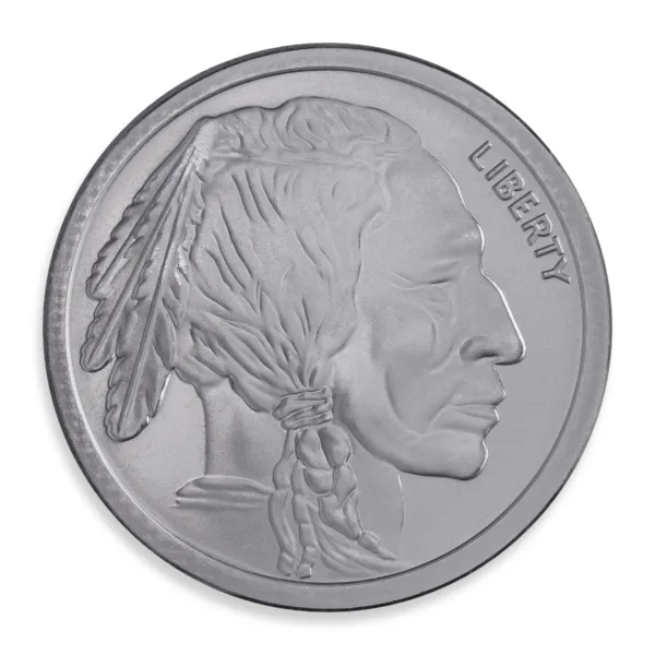 Silver coin featuring an Indian head design with the word "Liberty" inscribed, representing American numismatic history.