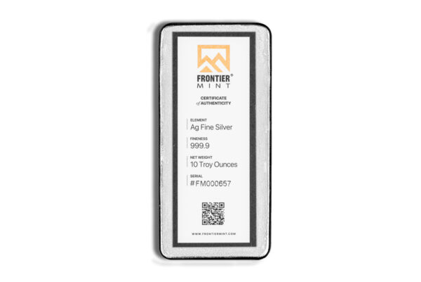 10 oz Silver Bar - Frontier (Frosted) - Image 3
