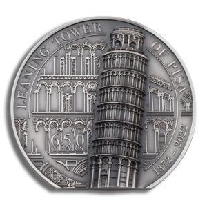 2022 5 oz Silver Cook Islands Leaning Tower of Pisa Coin