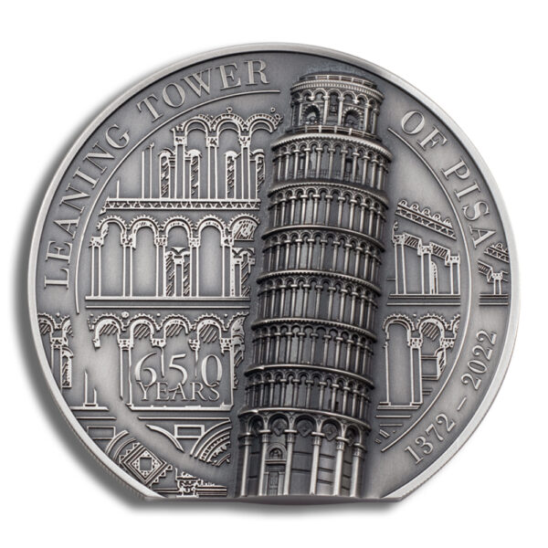 2022 5 oz Silver Cook Islands Leaning Tower of Pisa Coin
