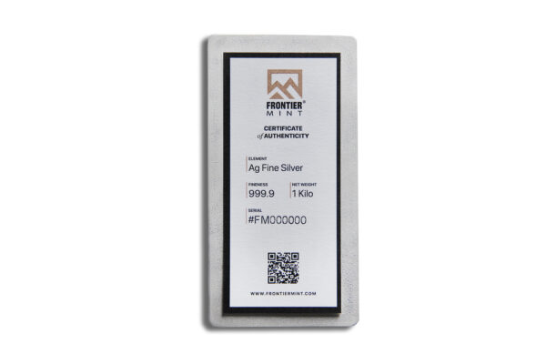 1 Kilo Silver Bar - Frontier (Frosted) - Image 2