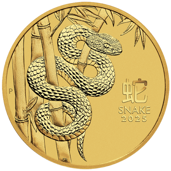 2025 1 oz Australia Gold Lunar Snake BU - Series III