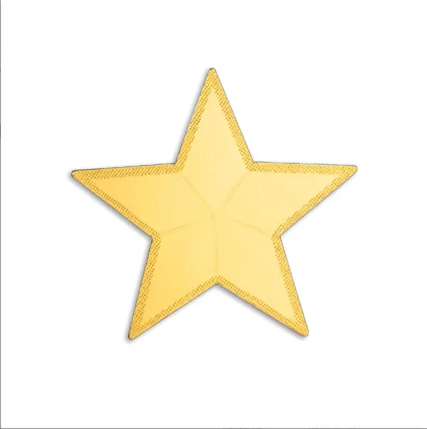 Yellow five-pointed star icon on a white background, symbolizing achievement and excellence.